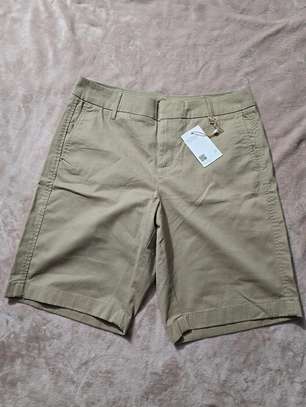 Quince Organic Cotton Classic Stretch Chino Shorts Women’s Black Sz 10 NEW